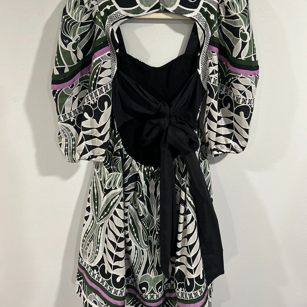 Farm Rio black lace nature short sleeve maxi dress Size  S in lace Nature Black - Picture 3 of 9